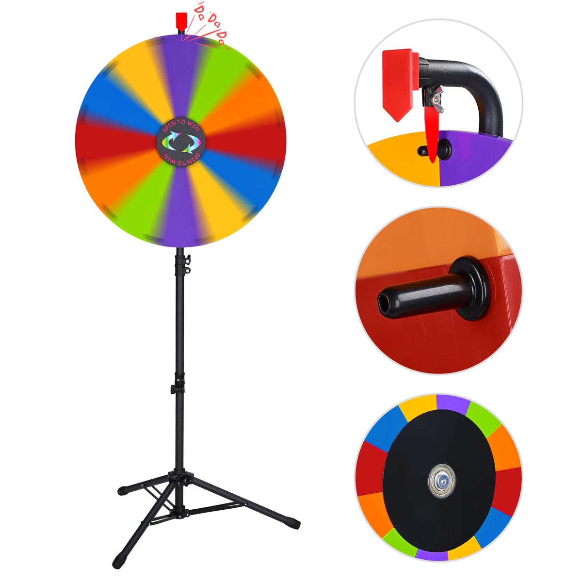 Modular Spin Wheel with Adjustable Tripod Stand 24in. 12-Slot