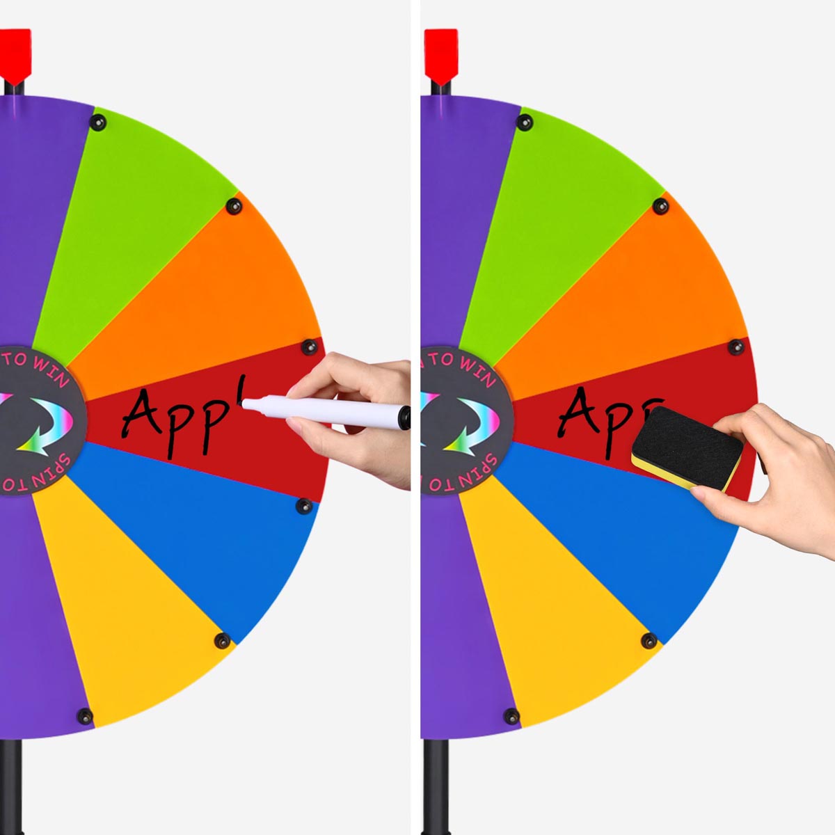 Modular Spin Wheel with Adjustable Tripod Stand 24in. 12-Slot
