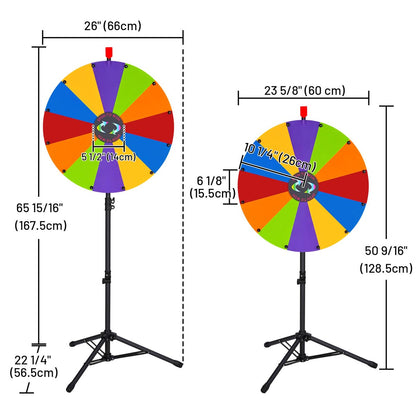 Modular Spin Wheel with Adjustable Tripod Stand 24in. 12-Slot