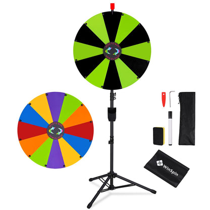 Modular Spin Wheel with Adjustable Tripod Stand 24in. 12-Slot, Black & Green