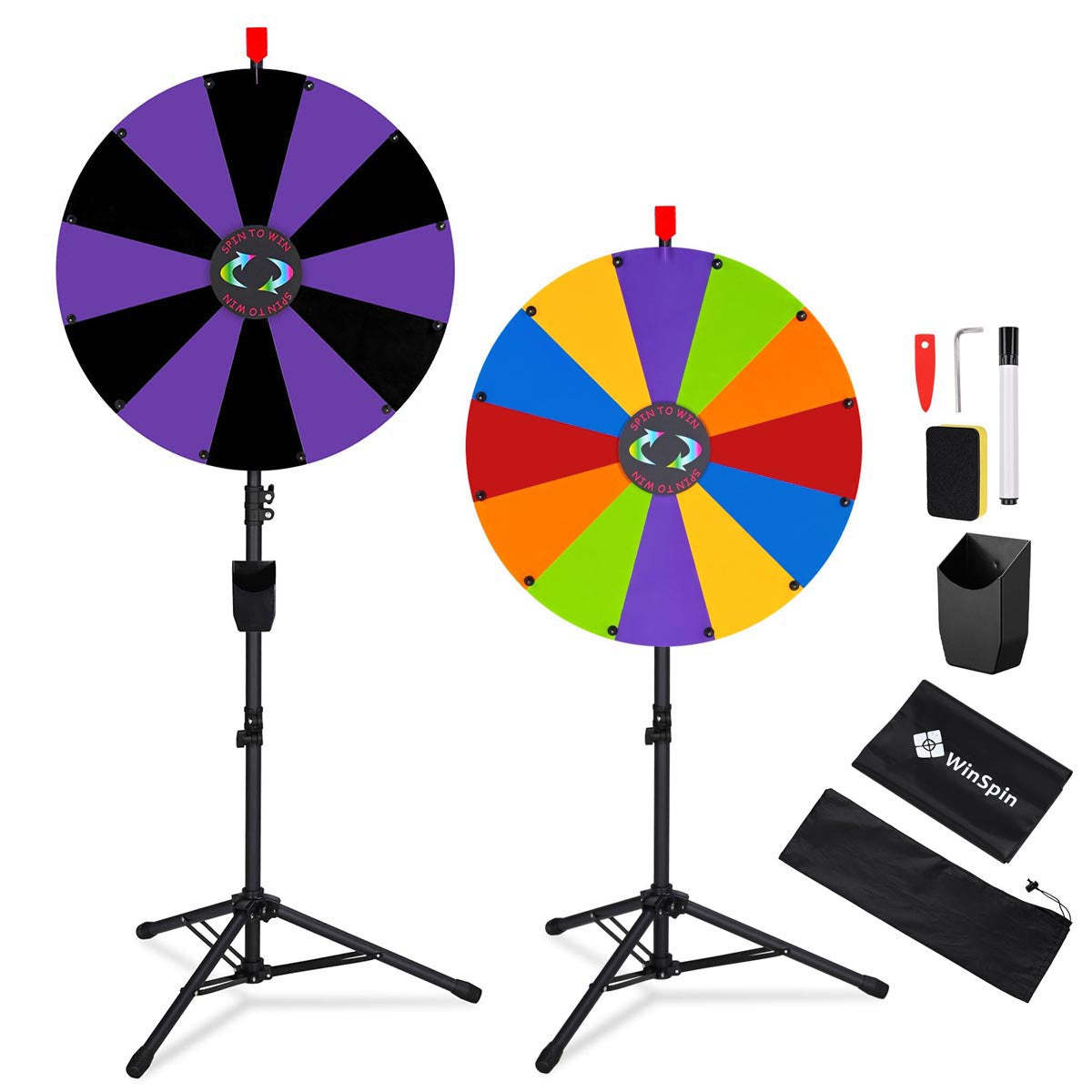 Modular Spin Wheel with Adjustable Tripod Stand 24in. 12-Slot