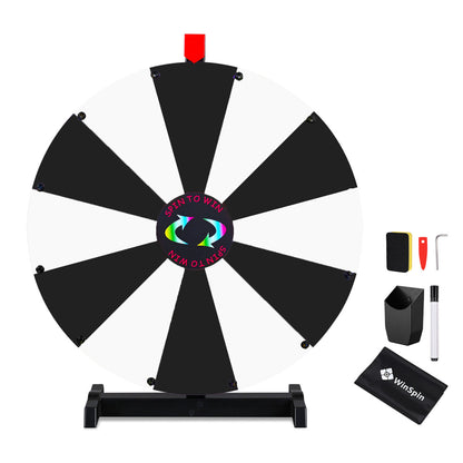Modular Spin Wheel Tabletop 24in. Interchangeable 12-Slot, Black & White