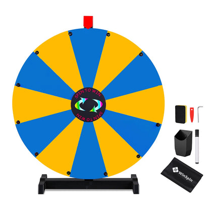 Modular Spin Wheel Tabletop 24in. Interchangeable 12-Slot, Blue & Yellow