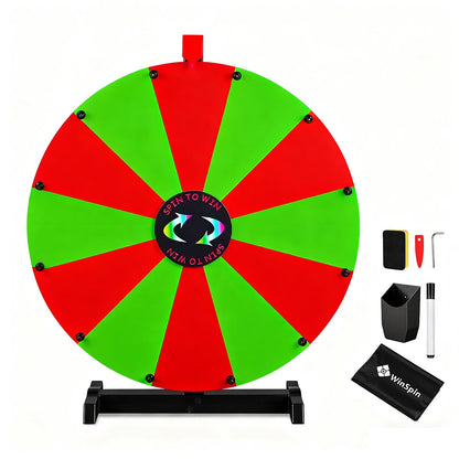 Modular Spin Wheel Tabletop 24in. Interchangeable 12-Slot, Red & Green