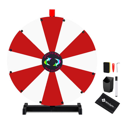 Modular Spin Wheel Tabletop 24in. Interchangeable 12-Slot, Red & White