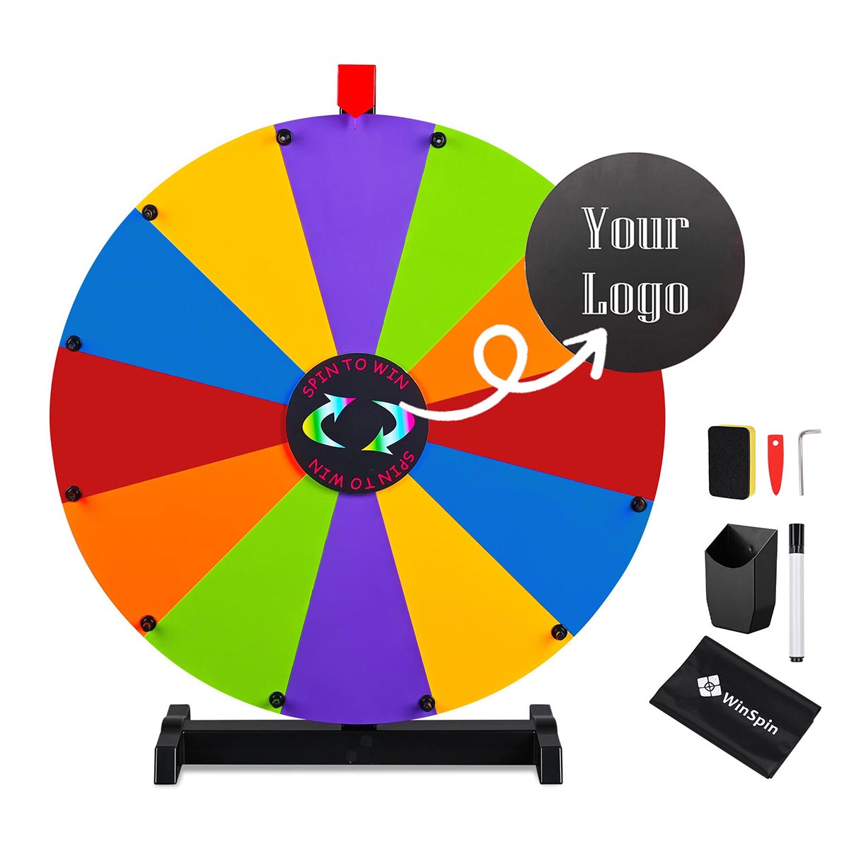 Modular Spin Wheel Tabletop 24in. Interchangeable 12-Slot, Custom Center Piece