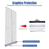 Aluminum Retractable Banner Stand with Legs 33"x79"