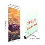 Aluminum Retractable Banner Stand with Legs 39.5"x79"